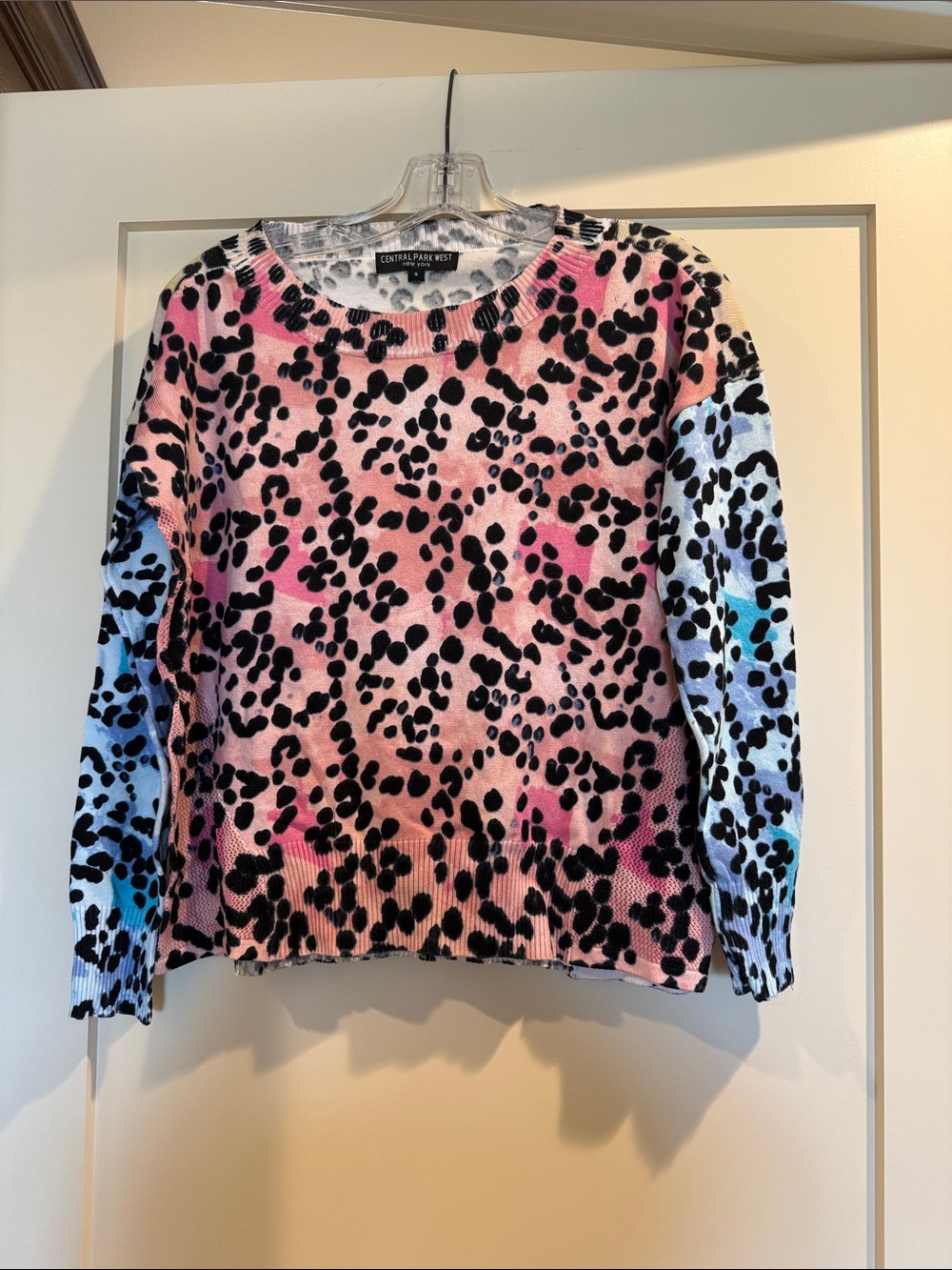 Central Park west multi color leopard print sweater worn once